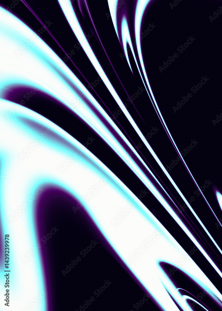 Dark liquid texture with curved lines. Y2K style colorful illustration in simple style. Abstract multicolored stripes on dark background.