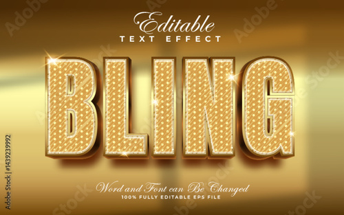 Bling editable text effect in glow style