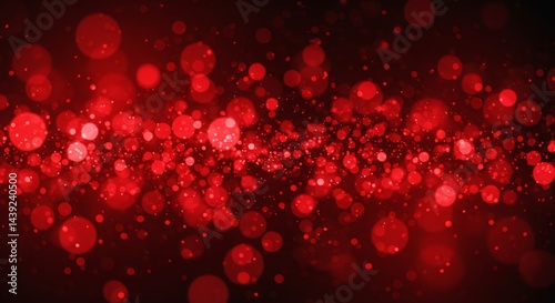 Abstract red bokeh background with sparkling light effects and particles