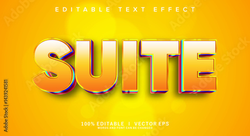 suite 3d vector text effect with modern style design