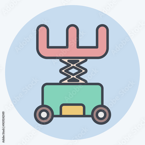 Icon Scissor Lift. related to Industry symbol. color mate style. design editable