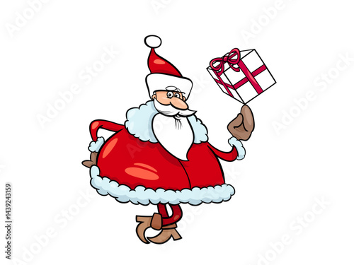 The Merry Old Soul Santa Claus with a Festive Present