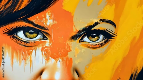 Vivid graffiti eyes: bold colors transform urban mural art