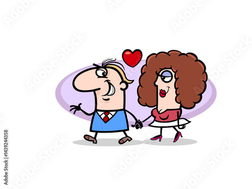 Animated Couple in Love A Cartoon Romantic Relationship Character