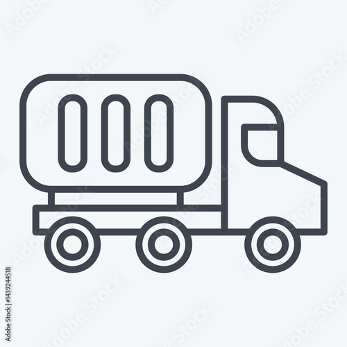 Icon Container Truck. related to Industry symbol. line style. design editable
