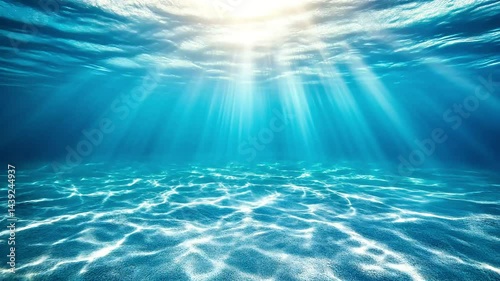 underwater motion ocean with rays of light looping background