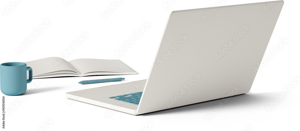 book and cup with laptop book and cup with laptop