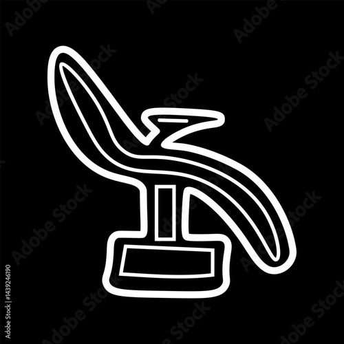 A sleek dental chair design sticker suitable for health furniture-related applications.