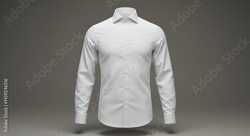 White Shirt Displayed on Mannequin with Neutral Backdrop