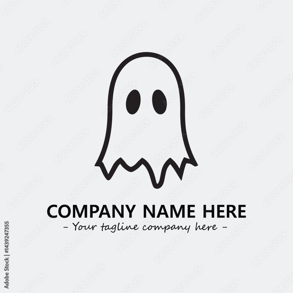 Ghost face icon illustration black and white vector image Ghost face icon illustration black and white vector image
