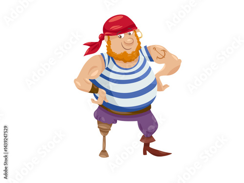 An Energetic Pirate with a Peg Leg Having Fun