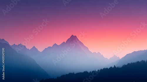 Mountain at night, professional eye-catching photo with deep shadows and stars in the sky.
