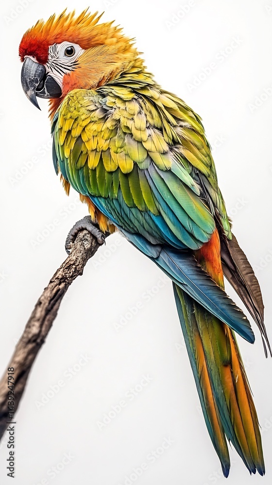 Fototapeta premium exotic parrot species isolated on white background Vibrant