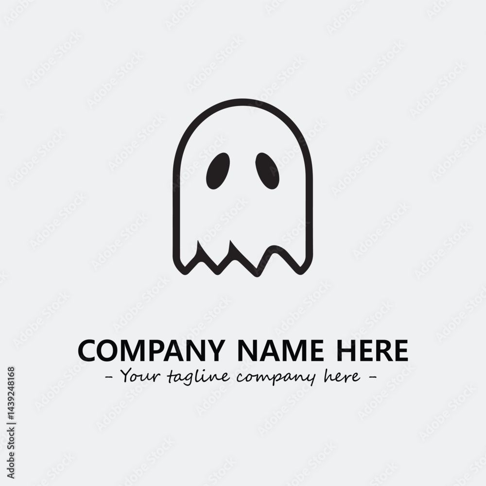 Ghost face icon illustration black and white vector image Ghost face icon illustration black and white vector image
