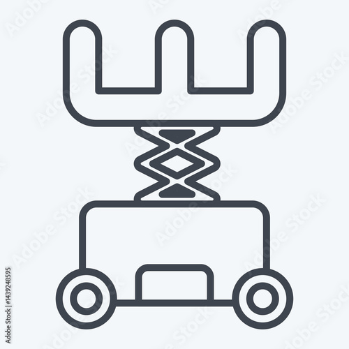 Icon Scissor Lift. related to Industry symbol. line style. design editable