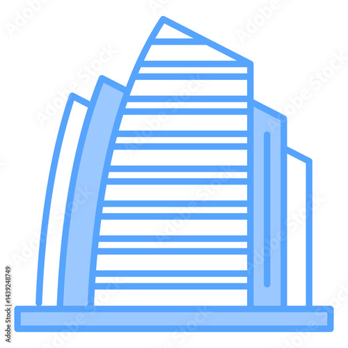 Skyscraper Blue Icon