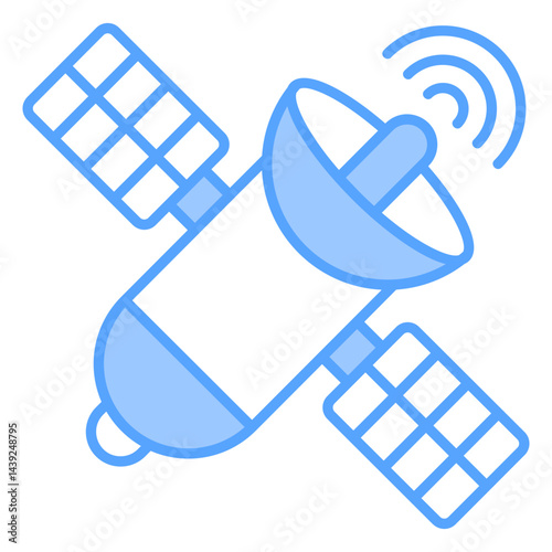 Satellite Technology Blue Icon