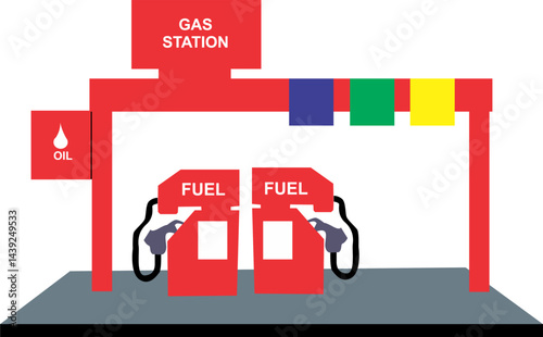 Gas station vector illustration drawing
