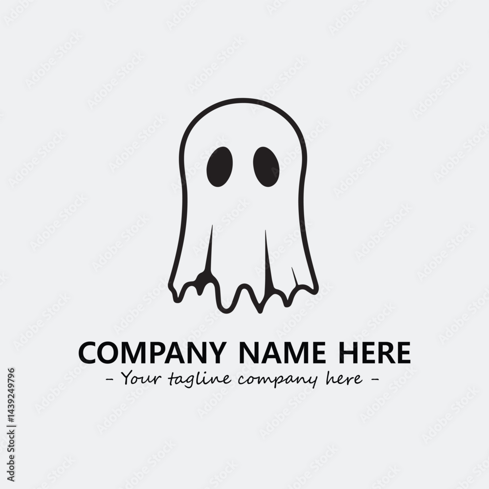 Ghost face icon illustration black and white vector image Ghost face icon illustration black and white vector image
