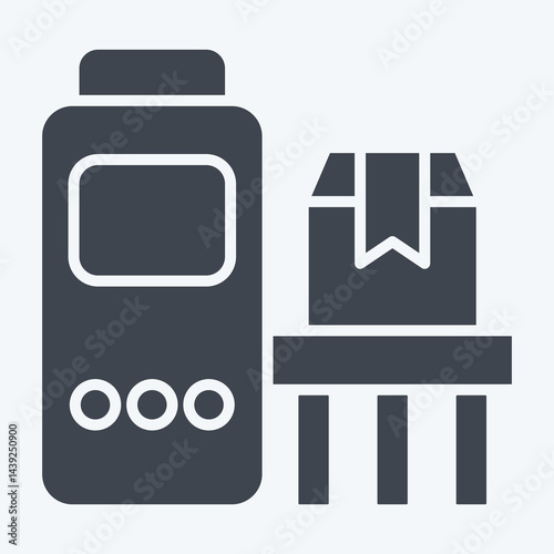 Icon Conveyor. related to Industry symbol. glyph style. design editable