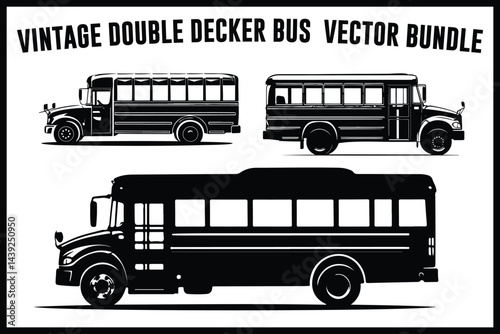 Vintage School Bus Vector Bundle