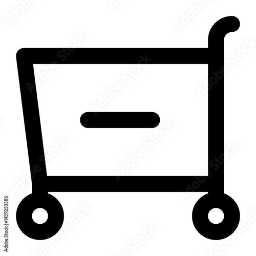 cart shopping reduce line icon.