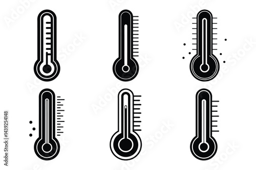 Thermometer showing the temperature . Thermometer icon set vector illustration design white background