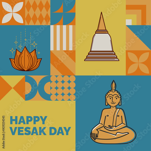Geometric Vesak Day Background vector