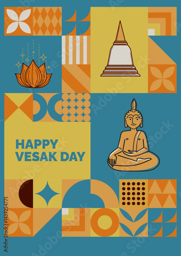 Colorful Vesak Day Layout vector