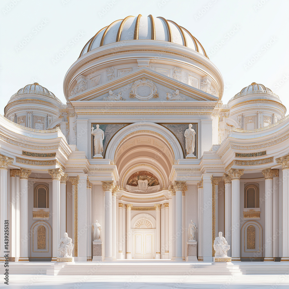 Obraz premium Elegant Roman-style palace in 3D perspective