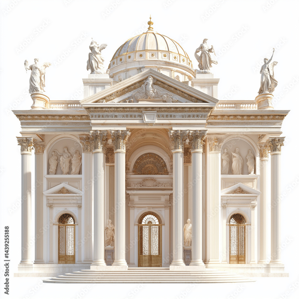 Obraz premium Elegant Roman-style palace in 3D perspective
