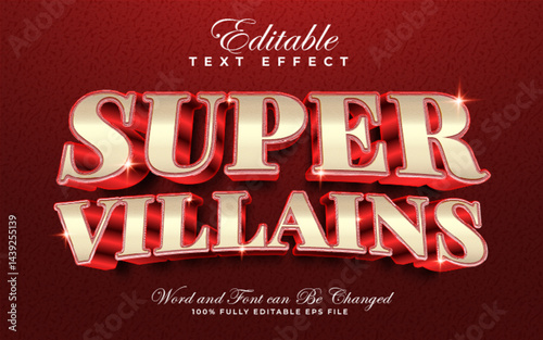 Super Villains editable text effect in textured and glowing style