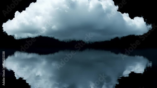 Cloud in motion on black background