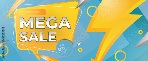 Super mega sale banner colorfull template