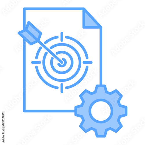 Goal Setting Blue Icon