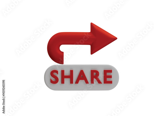 share icon 3d illustration render