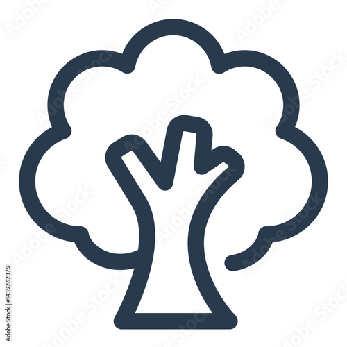 Tree Icon with Thick Canopy