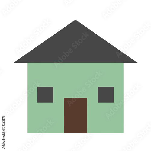 Charming Family House with Lush Garden and Bright Sunny Surroundings.A picturesque cozy house with a lush garden, situated against a clear, sunny sky, promoting tranquility and homeliness.
