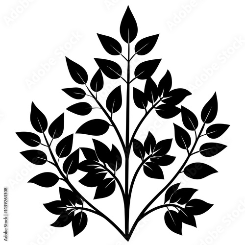vector floral  silhouette on white background