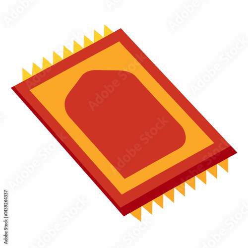 Prayer mat on  white background