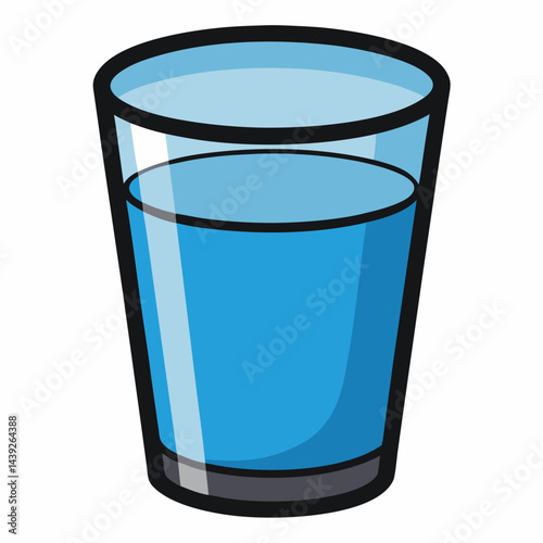 glass of water on white  background