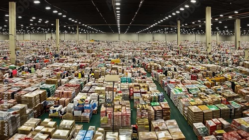Massive Warehouse Filled with Boxes