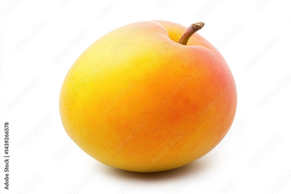 Fresh and vibrant yellow-orange apple on a clean white background, ideal for food photography Fresh and vibrant yellow-orange apple on a clean white background, ideal for food photography