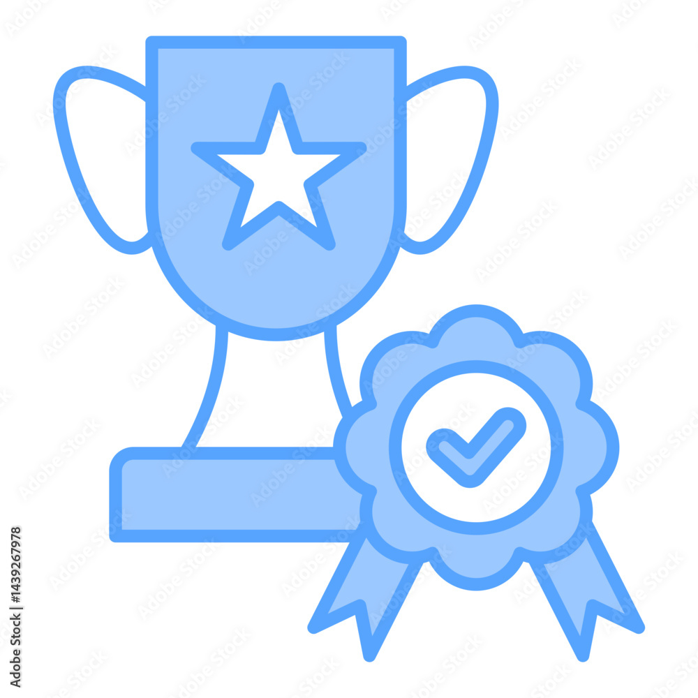 Fototapeta premium Achievement Blue Icon