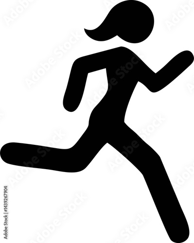A woman running, stylized vector illustration.