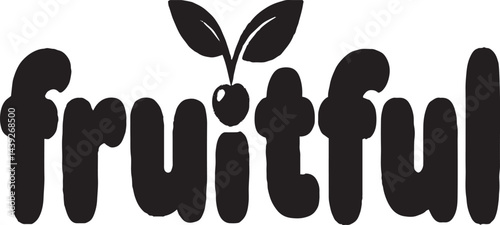 "Fruitful Typography: Bold Logo with Cherry Accent"