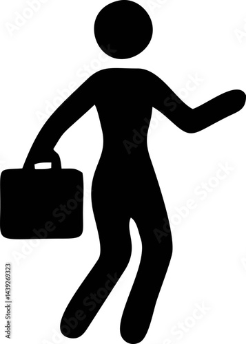 Businesswoman in a Hurry Carrying a Briefcase