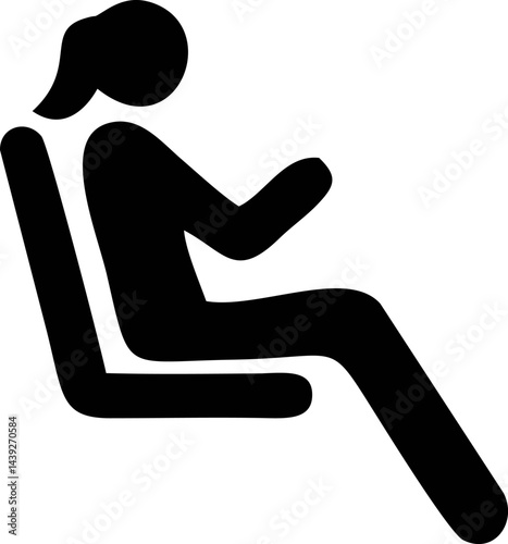 Woman Sitting in a Chair, Simple Icon