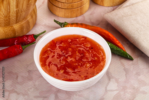 фотографія Sweet and sour chili sauce with pineapple