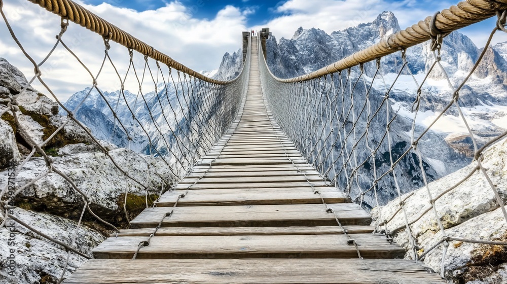 Obraz premium Mountain Suspension Bridge